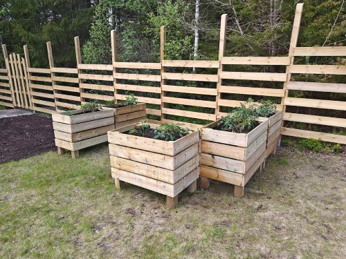 Staket och blomlådor